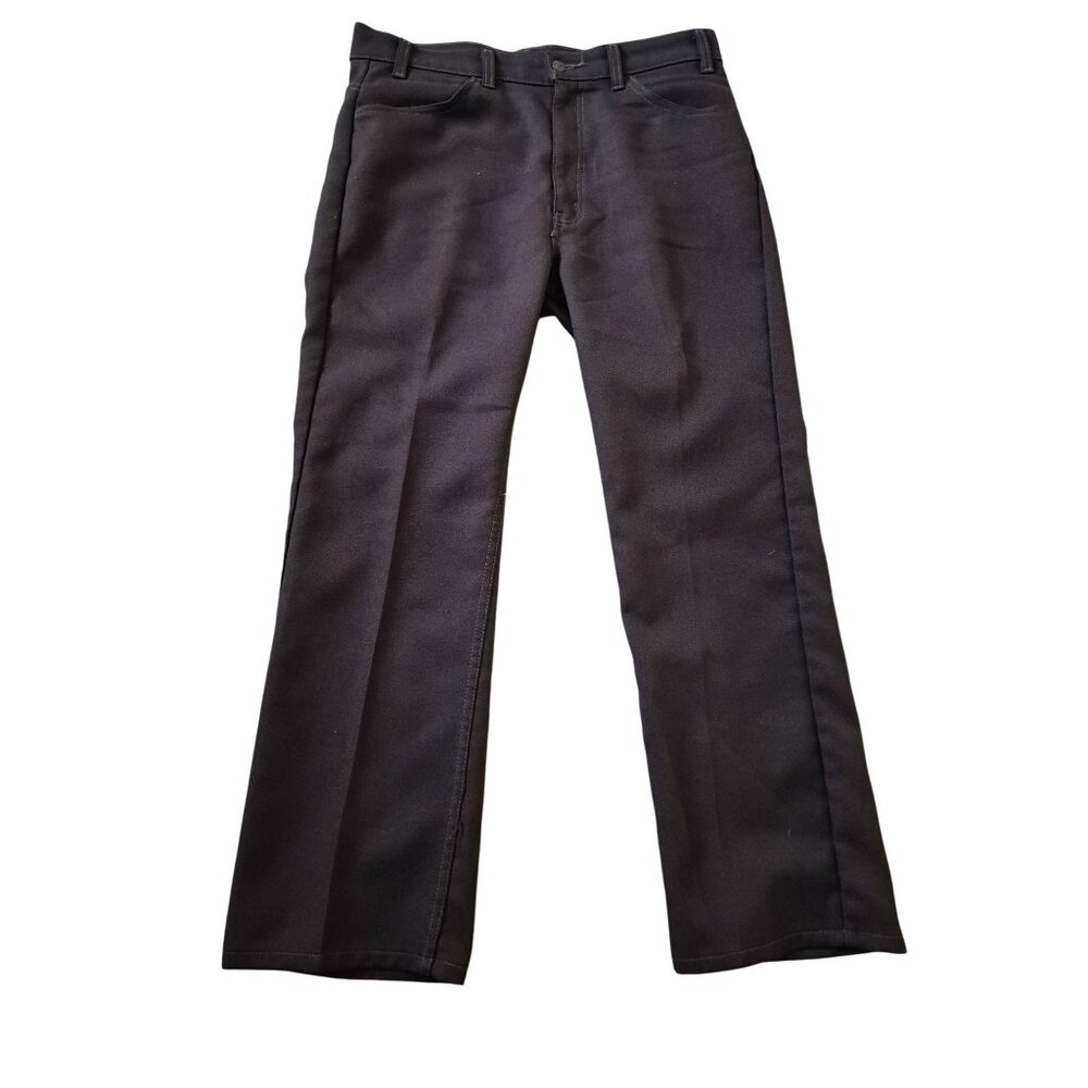 VTG Levi's Mens Brown Polyester Bootcut Dacron Pants 36x30 Tex Twill‎ USA Made